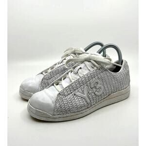 Y-3 Yamamoto Adidas White Leather Woven Sneakers Women's 6 US